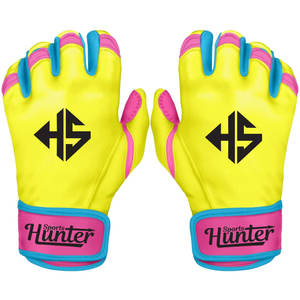 Guantes de bateo de béisbol de cuero de alta calidad para hombre Tamaño personalizado y puño corto con opciones de logotipo y color - Product Image 1