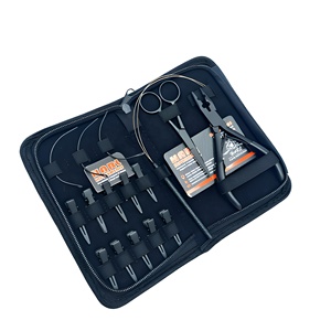 Kit de pinces à cheveux professionnelles multifonctionnelles en micro/nano noir mat avec logo personnalisé, pour l'ajustement et le retrait, en acier inoxydable - Product Image 1