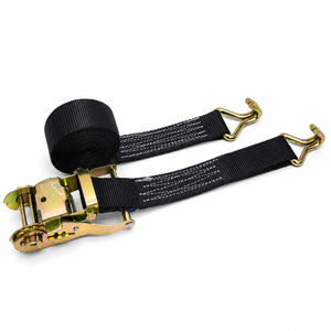 Correas de Trinquete de Poliéster Negro de Alta Resistencia de 38 mm (1.5 Pulgadas) con Ganchos Metálicos Duraderos para un Fijación Segura de la Carga - Product Image 5