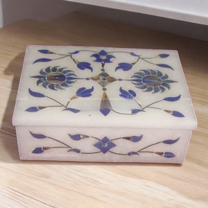 Approvisionnement direct d'usine moderne motif carré marbre boîtes de rangement de bijoux durables Inde solution d'organisation de quantité en vrac - Product Image 1