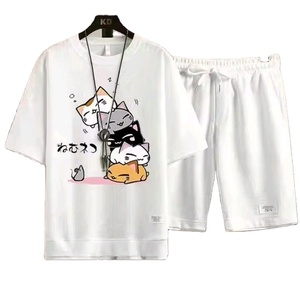 Conjunto Deportivo de Dos Piezas para Mujer, Talla Grande, Casual, Color Sólido, con Plumas, Secado Rápido, Verano, Camiseta de Manga Corta con Cuello Redondo + Ropa Deportiva - Product Image 3