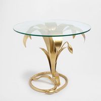 Hans en forme de fonte d'aluminium doré brillant matériel de haute qualité décor à la maison côté Table basse