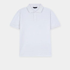 Men's <b>White</b> Short Sleeve Polo Shirt 100% Cotton Pique Breathable Solid Casual Knitted Regular Fit - Product Image 1