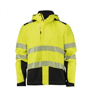 <b>High</b> <b>Visibility</b> Two Tone Soft Shell <b>Jacket</b> Work Wear Fleece Lined Reflective - Product Image 1