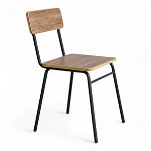 Minimilist Plywood Wood Backrest <b>Dining</b> <b>Chair</b> with Steel Frame and Electrostatic Painted Finish GCF195 - Product Image 1