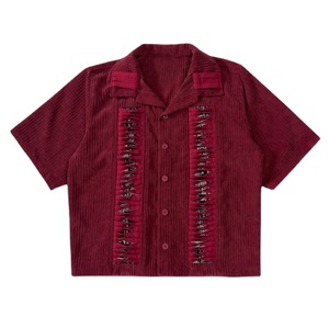 Chaqueta corta de pana para mujer, estilo casual, manga larga, un solo botón, color liso, para otoño e invierno, venta al por mayor - Product Image 1