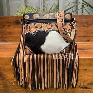 Luxury Trendy <b>Ladies</b> Hand Tooled Leather Single Shoulder Crossbody Bag High Quality Genuine Cowhide Leather Handbag for Women's - Product Image 1