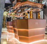Comptoir de bar moderne pour restaurant de restauration rapide avec surface solide, idéal pour la maison, les hôtels et les centres commerciaux, garantie 10 ans
