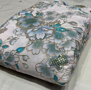 Tela de Crepé Natural Pura para Vestidos de Novia y Ocasiones Especiales, con Estampado Posicional - Product Image 6