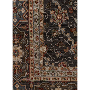 พรมขนสัตว์ถักมือ Cyanna สีเทา-ดำ สไตล์โบโฮ ลายเหรียญรูปสี่เหลี่ยมผืนผ้า สำหรับห้องโถง ห้องนั่งเล่น พรมปูพื้นบ้าน-SPR-46(Fr)(Va) - Product Image 3