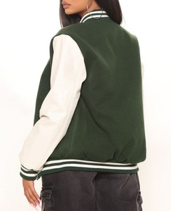 Chaqueta Universitaria de Mujer de Alta Calidad, Tendencia Actual, Personalizada con Logotipo, Color Sólido, Forro de Lana, Procesamiento Crudo - Product Image 4