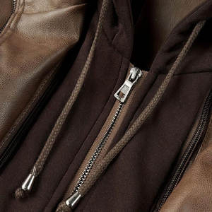 Chaqueta de Cuero con Capucha Personalizada, Chaqueta de Cuero con Capucha Duradera de Alta Calidad, Perfecta para el Estilo Diario Urbano - Product Image 4
