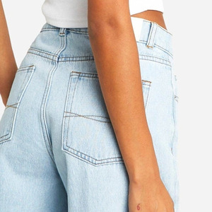 Pantalones cortos de mezclilla de alta calidad para mujer y pantalones largos Precio de diseño OEM - Product Image 4