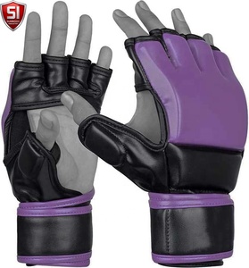 ถุงมือ MMA แบบครึ่งนิ้ว SUMROOS หนัง PU สำหรับฝึกซ้อมและต่อยมวย ปรับระดับได้ด้วยสายรัดข้อมือแบบ Hook and Loop สำหรับทุกเพศ เหมาะสำหรับศิลปะการต่อสู้ - Product Image 2