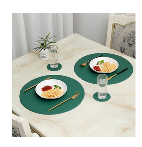 Alfombrillas antideslizantes de cuero para mesa de comedor, diseño multicolor hecho a mano - Product Image 3