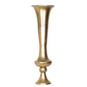 Florero alto elegante decoración boda centro de mesa al por mayor logotipo personalizado embalaje alto acabado dorado - Product Image 1