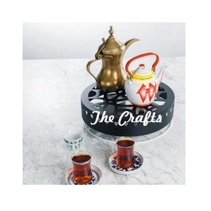 เครื่องทำความร้อนโลหะ Dallah รูปทรงกลมตั้งโต๊ะสีฟ้าอุปกรณ์เสริมสำหรับหม้อกาแฟ Dallah - Product Image 4