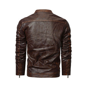 Veste en cuir de vache de qualité supérieure pour homme Veste en cuir véritable imperméable d'automne et d'hiver - Product Image 2