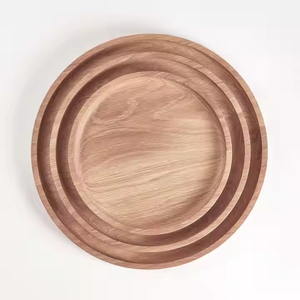 Platos creativos de madera de acacia de alta calidad para vajilla y vajilla Plato de madera con forma y tamaño personalizados de Crescent Crafts - Product Image 2