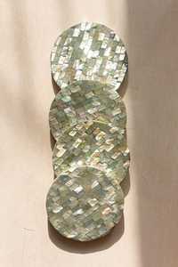 Posavasos ecológicos con Incrustaciones de nácar con tamaño personalizado, posavasos con incrustaciones de perlas hechas a mano de primera calidad para regalos de boda - Product Image 2