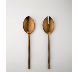 Cucharas de madera de Kitchenwar únicas hechas a mano para cocinar y servir SET de 2 herramientas de ensalada de madera - Product Image 5