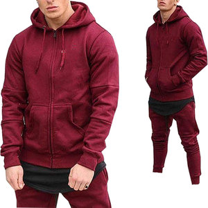 Conjunto de Ropa Deportiva Personalizada para Hombre, Pantalón Largo con Capucha, 2 Piezas, Cierre de Cremallera, 100% Algodón Poliéster, Chaqueta Cortavientos, Estilo Urbano - Product Image 1