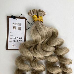 ผมต่อเคราตินย้อมผม30นิ้ว60เถ้าปลายแบนแบบคู่ - Product Image 3