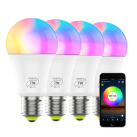 Ampoule LED intelligente Tuya, application mobile, gradation de la couleur, compatible 9W 12W E27 B22, contrôle Wifi par application, ampoule LED AC A60 A70