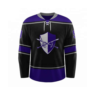 Vente en gros de vêtements de sport d'équipe personnalisés de haute qualité dernière conception maillot de hockey sur glace avec nom d'équipe OEM motif vierge pour impression - Product Image 3
