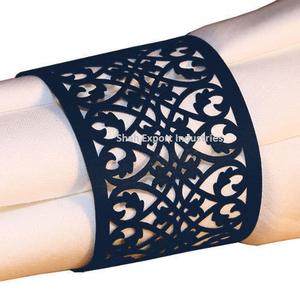 Black Coated Designer Napkin Ring Elegant Metallic Napkin Holder for Wedding Parties <b>Dining</b> <b>Tables</b> Decorations - Product Image 4