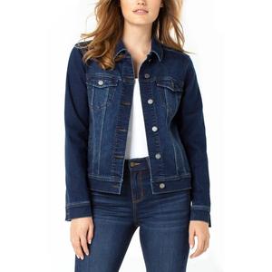 Veste en jean pour femmes personnalisable à prix de gros Mode féminine décontractée à manches longues OEM Produit exporté depuis BD - Product Image 6