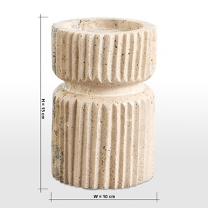 Porte-bougie élégant support artistique en bois et en métal pilier photophore pour la décoration de la chambre à coucher du salon - Product Image 4