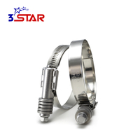 Collier de serrage en acier inoxydable Torque, boulon en T, 50 mm et 80 mm, colliers de serrage pour tuyaux automobiles