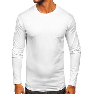 Camiseta Deportiva de Manga Larga para Hombre, 100% Algodón, Cuello Redondo, Corte Ajustado, Estilo Raglán - Product Image 1