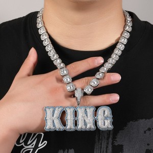 Custom King <b>Name</b> Fine Jewelry VVS Diamond Pendant Gold Plating Men's Women's Christian Religious Symbol White Gold Hiphop - Product Image 4
