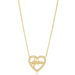 Coeur Beat Design Coeur Forme Zircon Pierre Charme Collier Turc Fabriqué À La Main En Gros 925 Bijoux En Argent Sterling - Product Image 1