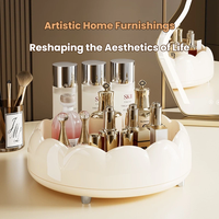 Organisateur de cosmétiques rotatif, support de rangement pour soins de la peau, support à rouges à lèvres, organisateur de parfums, plateau de rangement pour maquillage, présentoir à cosmétiques