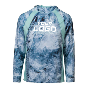 Sublimación de protección solar personalizada, camisetas de pesca de manga larga, camisa de pesca de secado rápido deportiva en blanco con capucha y cubierta facial - Product Image 6