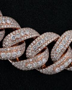 Collier chaîne cubaine en moissanite glacée de luxe, bijoux hip-hop, plaqué rhodium, orthodoxe, 44 carats, cadeau de fête - Product Image 3