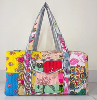 Sac de voyage en coton fait main, patchwork multicolore, sac de voyage matelassé, sac de voyage matelassé, sac de rangement multi-usages