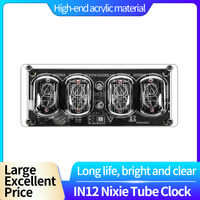 Jam tabung cahaya 4-bit, tabung jam RGB Digital LED bersinar tabung untuk dekorasi Desktop rumah kotak kemasan mewah ide hadiah