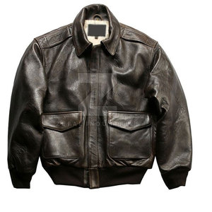 Vêtement de mode en gros, veste bomber en cuir pour homme, logo personnalisé sur le devant, col montant, imperméable, écologique, veste d'hiver - Product Image 1