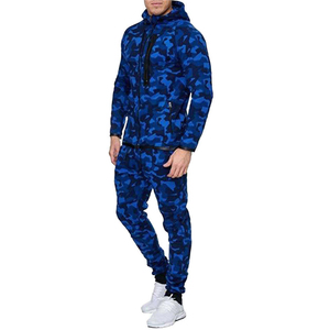 PUFFIN SPORTS Men's Vintage Reversible Fleece Lining Hooded Gym Training Tracksuit 100% Cotton Drawstring Closure Side Pockets - Product Image 6