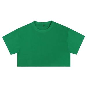 Camisas cortas lisas personalizadas 100% algodón de alta calidad transpirable verano moda Crop-top ropa informal de moda camisa corta para mujer - Product Image 2