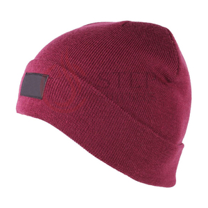 Green Knit Beanie Hat with Leather Patch Unisex <b>Winter</b> <b>Cap</b> Casual Style Adult Size 56-58CM - Product Image 5