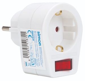 Adattatore semplice con interruttore bianco 16A (Simon CL518701) - Product Image 3