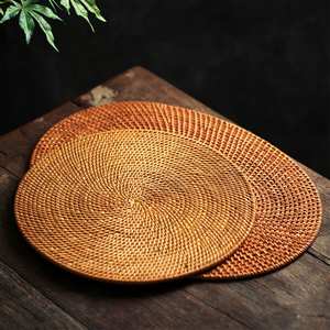 Boho Kitchen <b>Table</b> Decor <b>Table</b> <b>Placemat</b> Round Woven <b>Placemats</b> Handmade - Product Image 1