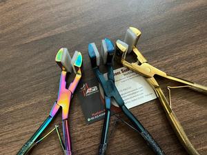 Pince à extensions de cheveux à clipser professionnelle en acier inoxydable de qualité chirurgicale bleu de haute qualité Pro Press, usage commercial - Product Image 4