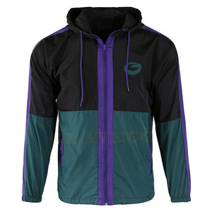 Chaqueta cortavientos con capucha cómoda al mejor precio teñida con patrón de letras para el invierno en oferta - Product Image 1