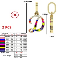 Collier pendentif de luxe en or plaqué 18 carats avec diamant naturel lettre Initial D 0,23 ct taille brillant, clarté VVS, couleur EF, IGI